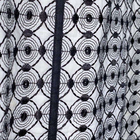 Talbots | Geometric Circle Embroidered Pencil Skirt Black/White 2 - Picture 6 of 12